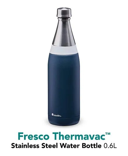 Aladdin Fresco Thermavac Stainless Steel Water Bottle Deep Navy - 0.6L