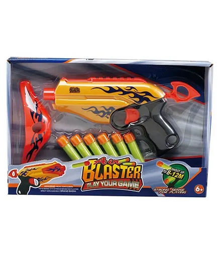Generic Air Blaster Launch Gun with 6 Bullets - Multicolour