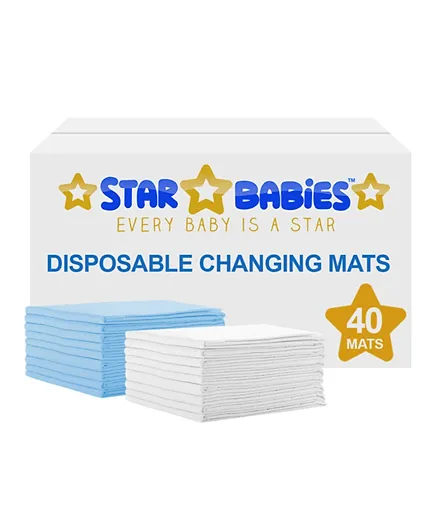 Star Babies Disposable Changing Mats - 40 Pieces