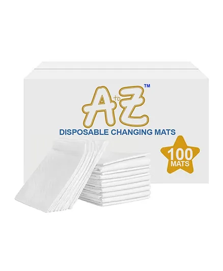 Star Babies A to Z Disposable Changing Mat Large Pack of 100 - White