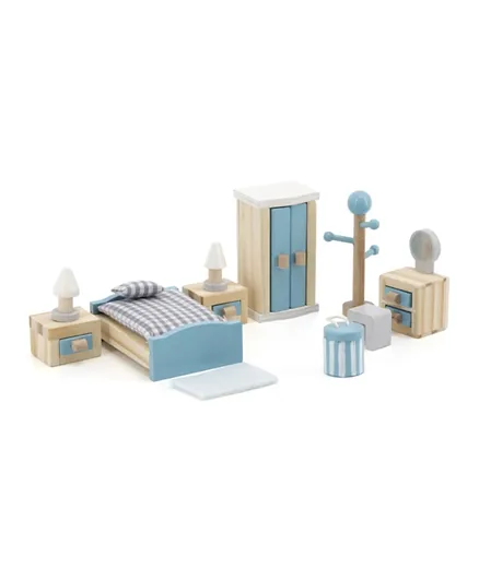 PolarB Wooden Doll Main Bedroom Toy Set