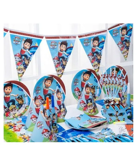 UKR Paw Patrol Theme Disposable Tableware for 6 People Party Set - 86 Pieces
