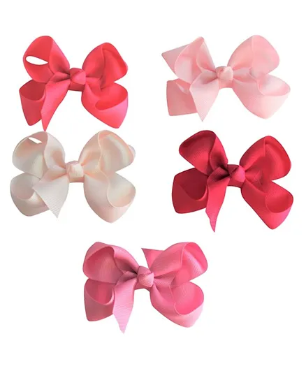 Viva La Bow Pink Bow Clips - Pack of 5
