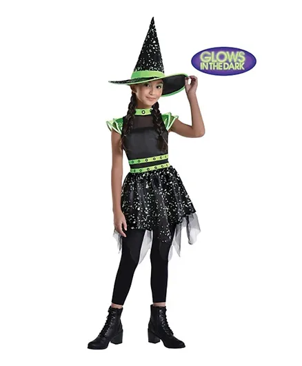 Party Center Glow in the Dark Midnight Mischief Witch Costume - Black