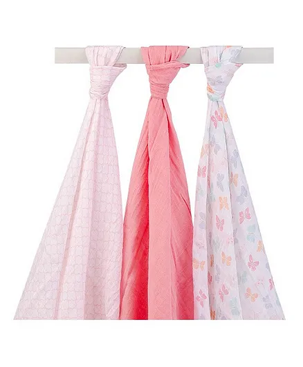 Hudson Baby Muslin Swaddle Blanket Gift - Pack of 3