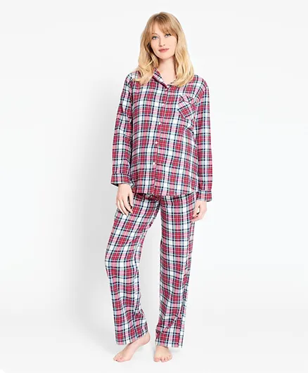 JoJo Maman Bebe Tartan Pyjama Set - Red