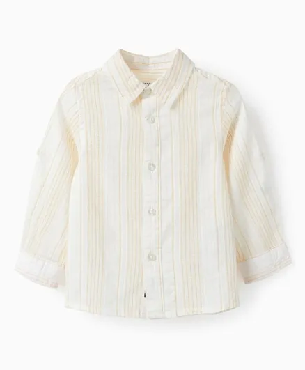 Zippy Classic Striped Full Sleeves Shirt - White/Yellow