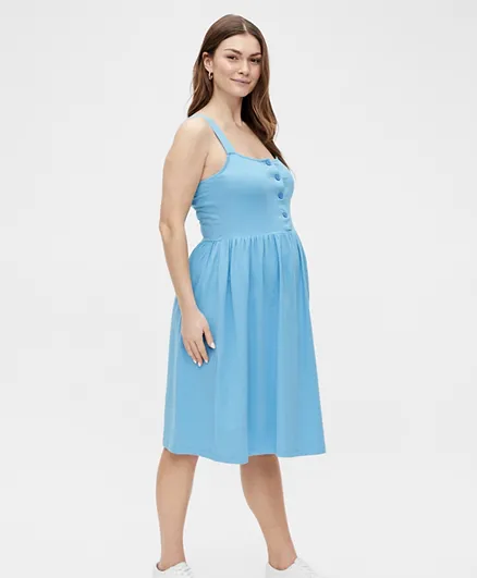 Mamalicious Lia Jersey Maternity Feeding Dress - Bonnie Blue