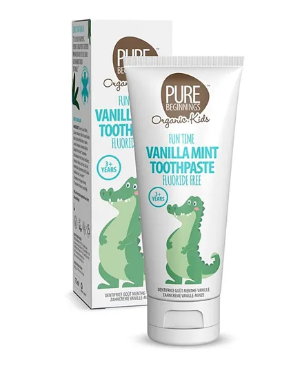 Pure Beginnings Organic, Vegan Vanilla Mint Kids Toothpaste with Xylitol - 75ml