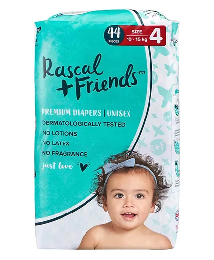 Rascal + Friends Nappies Toddler Size 4 - 44 Pieces