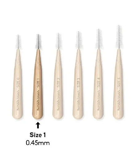 The Humble Co. Bamboo Interdental Brush with 6 Bristles - Orange - Size 1