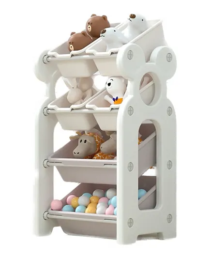 Lovely Baby Storage Rack With 6 Boxes - White