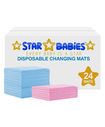 Star Babies Disposable Changing Mats - 24 Pieces
