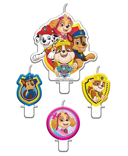 Party Centre Paw Patrol 2018 Birthday Candle Assorted Sizes Set - Pack of 4
