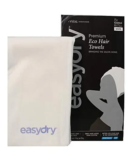 ASSORTED Easydry A Vytal Innovation Premium Eco Hair Towels - 8 Pieces