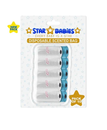 Star Babies Scented Bag Blister Blue & White - Pack of 10 (15 Each)