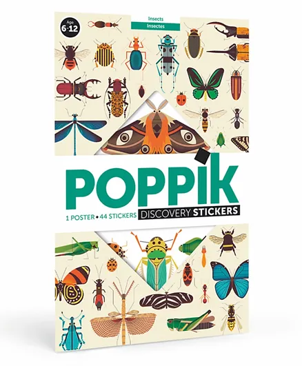 Poppik Sticker Poster Discovery Insects - Multicolor