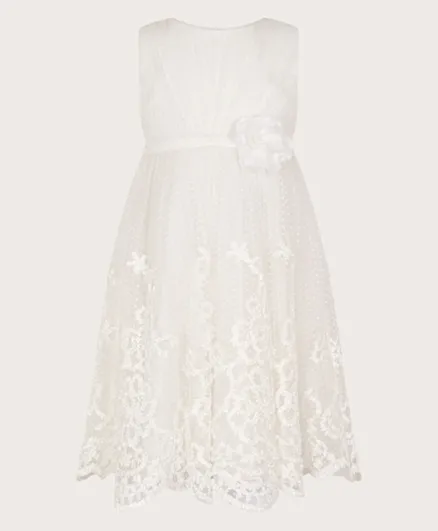 فستان جوليت من مونسون تشيلدرن - أبيض