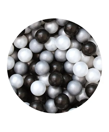 Ezzro Monochrome Balls Mix White, Black,Pearl, Silver - 400 Pieces