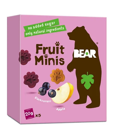 BEAR Fruit Minis Blackcurrant and  Apple Pack of 5  - 20g each