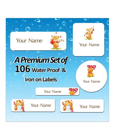 Ajooba Value Pack With Personalized Waterproof & Iron On Labels 1210 - Pack Of 106