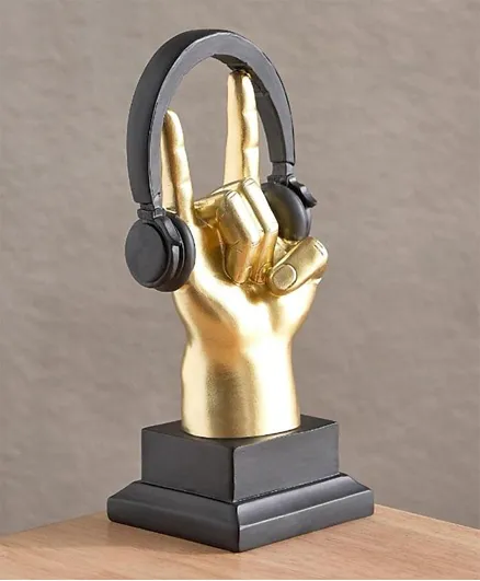 HomeBox Calle Polyresin Headphone Accent - Gold