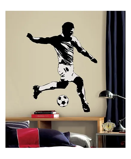 ملصق حائط عملاق من روم ميتس  لاعب كرة قدم - أسود أبيض