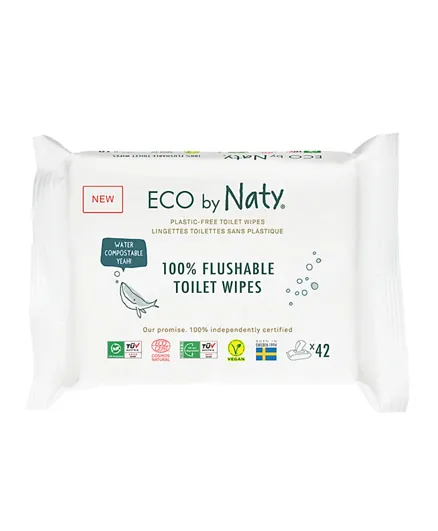 Naty Flushable Wipes Pack of 1-  42 Wipes