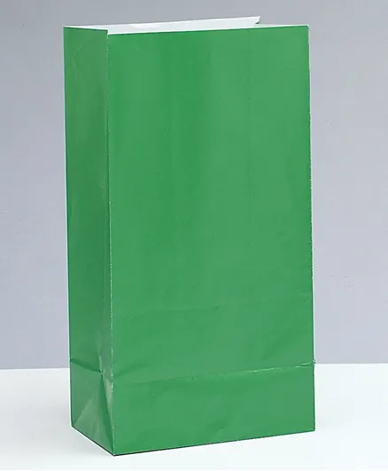 يونيك حقائب حفلات ورقية بلون الأخضر الليموني - عبوة من 12 حقيبة
