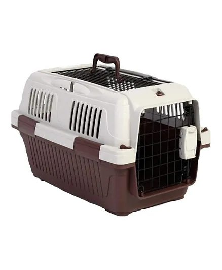 Nutrapet Dog & Cat Carrier Open Grill Top - Dark Red Box
