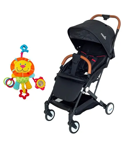 Moon Ritzi Combo Black Cabin Stroller   Lion Pull String Musical Clip-On Toy
