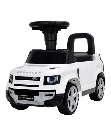 LAND ROVER Defender Foot to Floor Kids Ride On Push Car - White