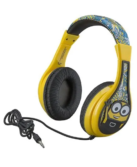 iHome KIDdesigns Minions The Rise of Gru Wired Headphones - Yellow & Black