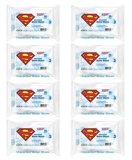Warner Bros Superman Water Wipes Pack of 8 - 288 Pieces