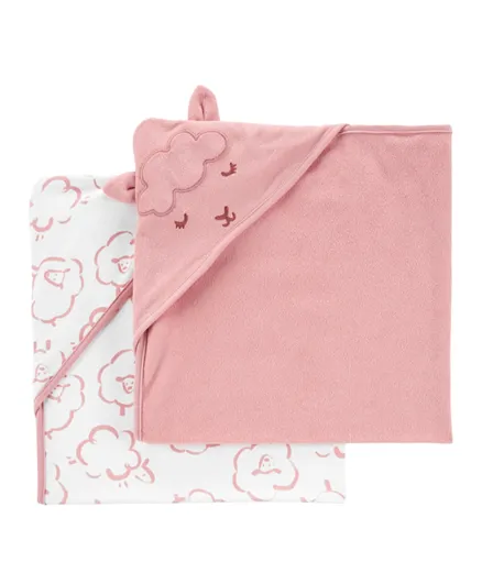 Carter's Hooded Baby Towels Pink - 2 Pieces