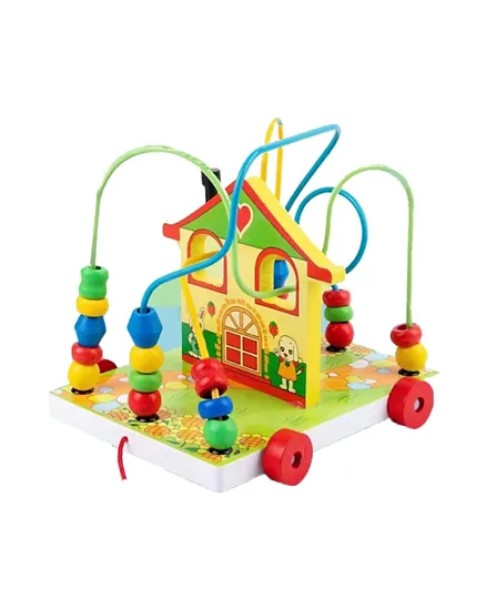 Factory Price Multifunctional Bead Winding Pull Along Toy - House