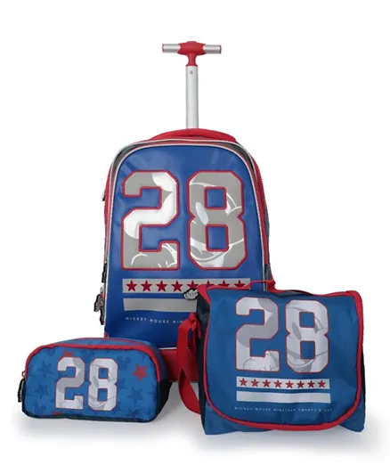 Disney Mickey Mouse Nineteen Twenty Eight Premium Trolley Backpack Set - 18 Inches