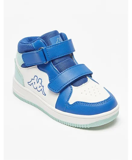 Kappa Colourblock High Cut Sneakers With Velcro Closure  - Blue