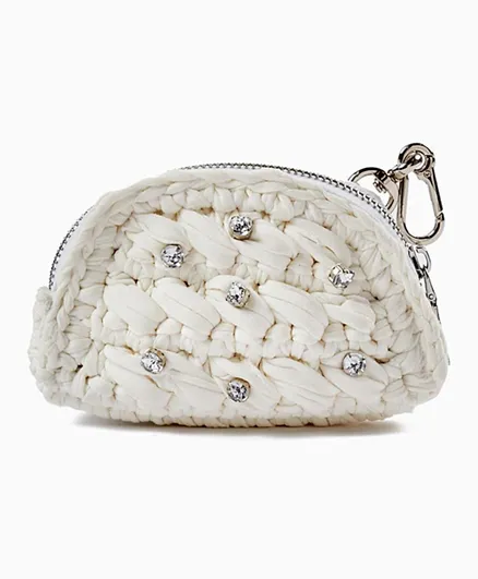 Zippy Small Purse With Sparkly Beads For Girls - White