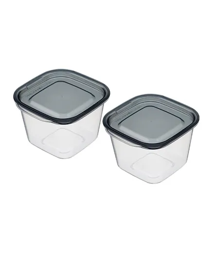 Hokan-sho Deep Square Plastic Food Container Pack of 2 - 430mL