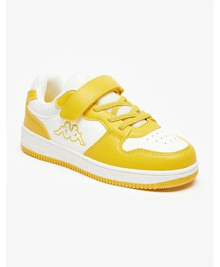 Kappa Panelled Low Ankle Sneakers With Velcro Closure  - Yellow