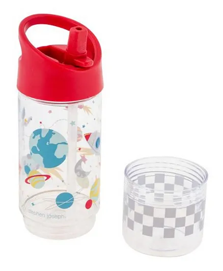 Stephen Joseph Space Sip And Snack Bottle Red - 454mL