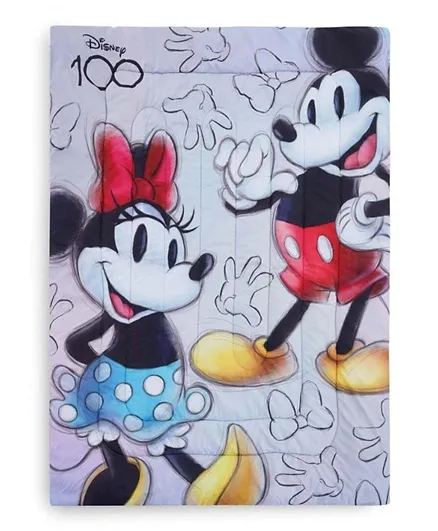 PAN Home Disney Mickey & Minnie Mouse Reversible Comforter  - White