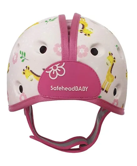 SafeheadBABY Soft Protective Headgear - Giraffe Baby  - Pink