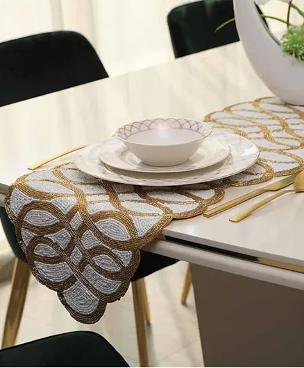 PAN Home Galaxy Glam Beaded Table Runner - Gold