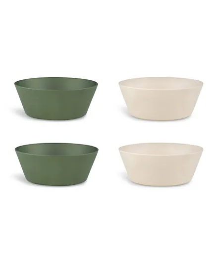 Citron Bio Based Bowls Set of 4 - Green & Cream