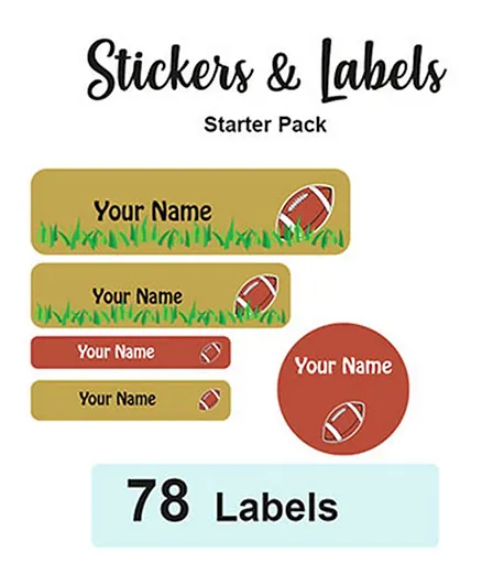 Ladybug Labels Rugby Personalised Starter Label 026 - Pack Of 78