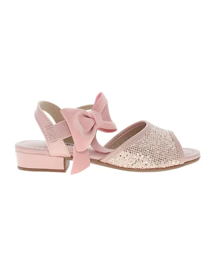 Molekinha Glitter Party Wear Heel Sandal With Bow Details - Pink