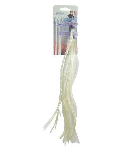 Disney Frozen 2 Hair Clip With Fake Hair Pack of 2 - White