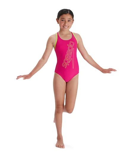 Speedo Boom Logo Placement Flyback Swimsuit - Pink